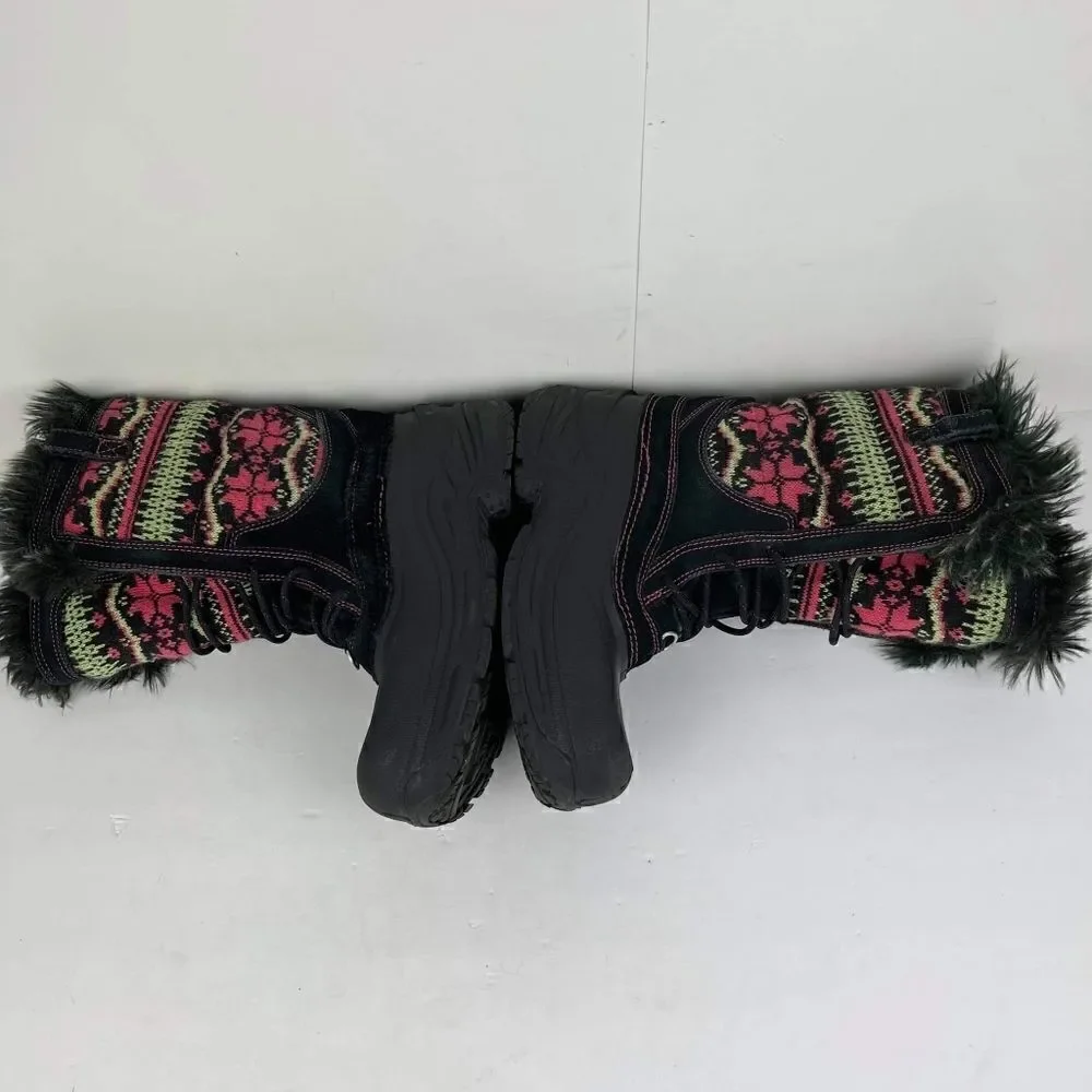 The north face girls shellista lace novelty Winter  black multicolored boot sz 6